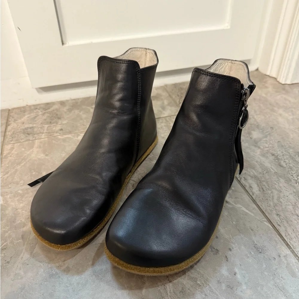 Black Ankle Boots Rosa Zipper boots barefoot shoes by Anya - Picture 7 of 13